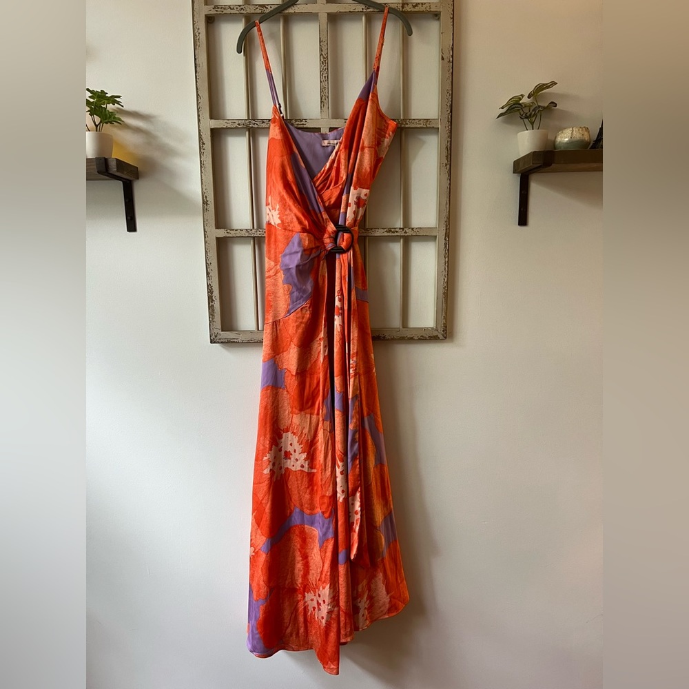 Hutch Orange Wrap Maxi Dress